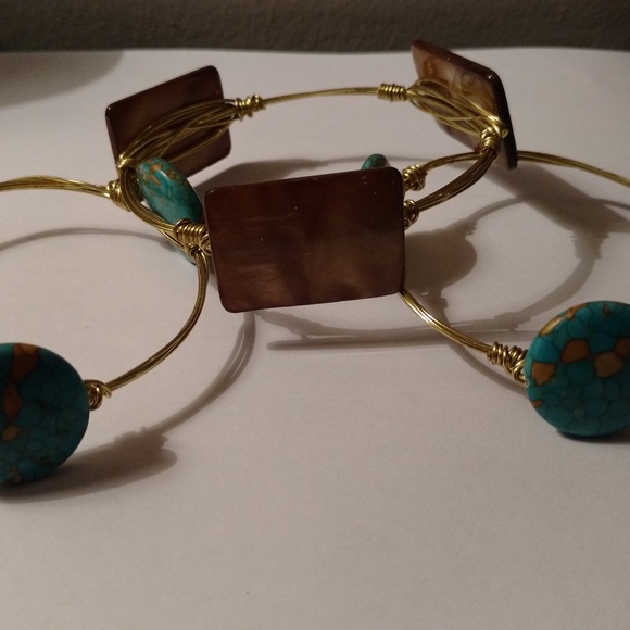 Turquoise & Gold Bracelets - Custom Designed! - Picture 6 of 8